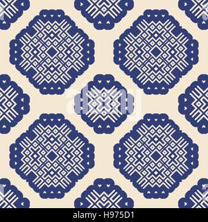 Nahtlose Muster geometrische Ornament mit Plätzen und Herz. Abstraktes Vektor Hintergrund. Stock Vektor