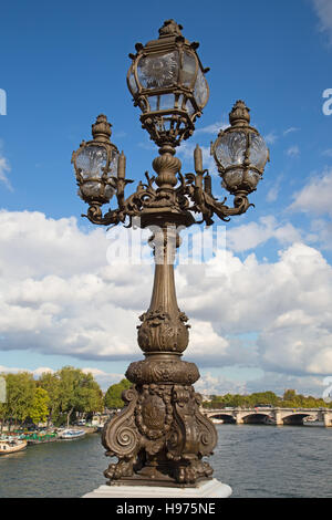 Brücke von Alexandre III in Paris, Frankreich Stockfoto