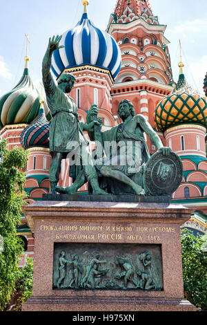 Denkmal für Minin und Poscharski. Moskau. Russland Stockfoto