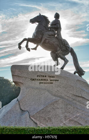 Denkmal für Peter die erste. Russland Sankt Petersburg. Stockfoto