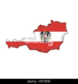 Flagge Karte Österreich Stock Vektor