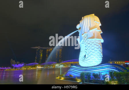 HDR-Fotografie von Merlion Statue, Singapur Stockfoto