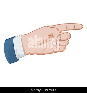 Zeichen zeigende hand Stock Vektor