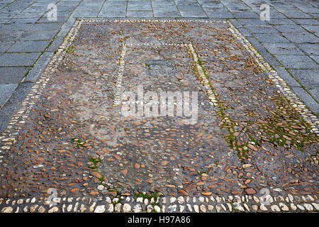 Salamanca in Spanien Steinen Bodenbelag Detail entlang via De La Plata Weg nach Santiago Stockfoto