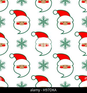 Santa Claus nahtlose Kopfzeichnung Stock Vektor