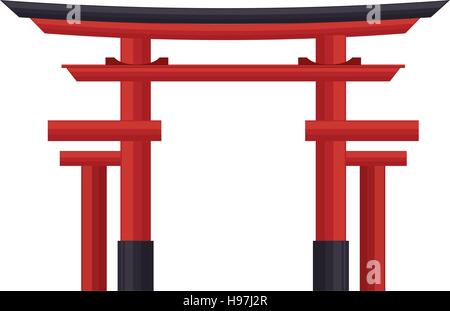 Japan reisen Torii Tor Symbol Vektor Illustration Eps 10 Stock Vektor