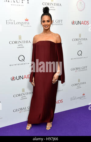 Alesha Dixon die globale Gabe Gala Charity Spendenaktion im Corinthia Hotel in Whitehall Place, London angekommen. Stockfoto