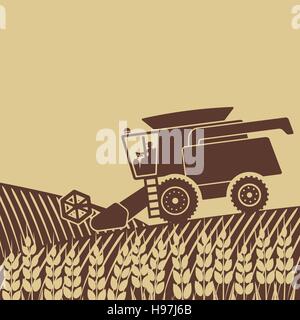 Mähdrescher im Feld - Vektor-Illustration. EPS 8 Stock Vektor