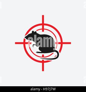 Ratte Symbol rote Ziel - Vektor-Illustration. EPS 8 Stock Vektor