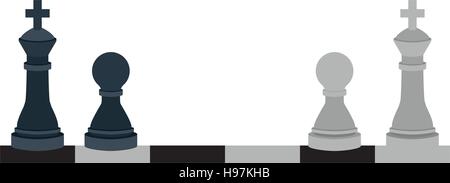 Silhouette mit Königen und Bauern Schach-Vektor-illustration Stock Vektor