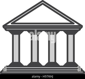 monochrome Farbe des griechischen Tempel Parthenon-Vektor-illustration Stock Vektor