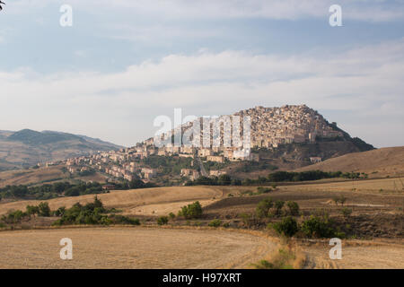 Anzeigen von gangi, altes Dorf von Sizilien nominiert Borgo von Kultur Stockfoto