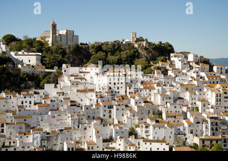 Casares, weißen maurischen Stadt, Andalusien, Spanien. Stockfoto