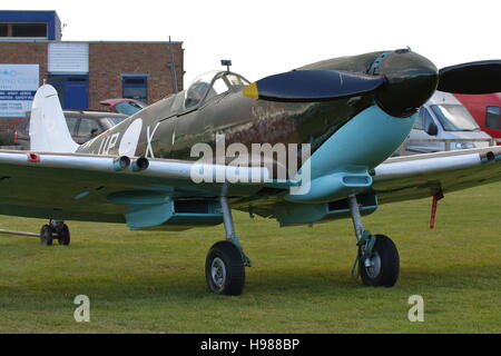 Supermarine Spitfire Vc bei Kemble Airport für die jährliche Airshow Stockfoto