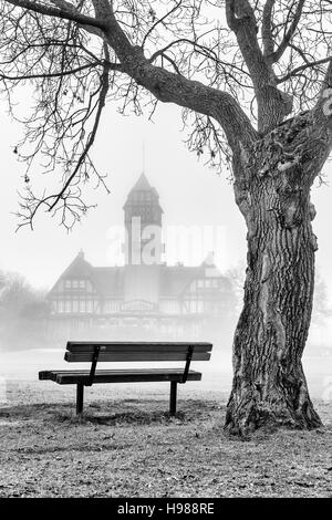 Assiniboine Park im Nebel, Winnipeg, Manitoba, Kanada. Stockfoto