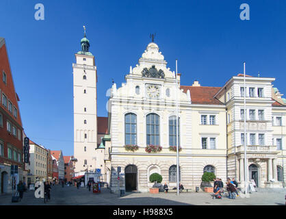 Ingolstadt: Altes Rathaus und St. Moritz Kirche, Oberbayern, Oberbayern, Bayern, Bayern, Deutschland Stockfoto