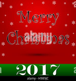 Christmas Greeting Card Merry Christmas Schriftzug, Vektor-illustration Stock Vektor