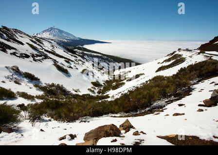 Wolke Abdeckung, Parque Naciona del Teide Nationalpark Teide, Teneriffa, Spanien, Europa Stockfoto