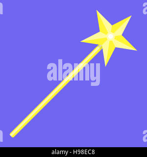Zauberstab mit Stern. Zauberstab-Symbol, Zauberer und Feen Zauberstab, Vektor-illustration Stockfoto