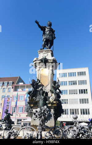 Augsburg: Augustusbrunnen (Augustus-Brunnen), Schwaben, Swabia, Bayern, Bayern, Deutschland Stockfoto