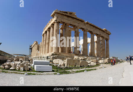 Panorama: Parthenon, Akropolis, Athen, Griechenland. Stockfoto