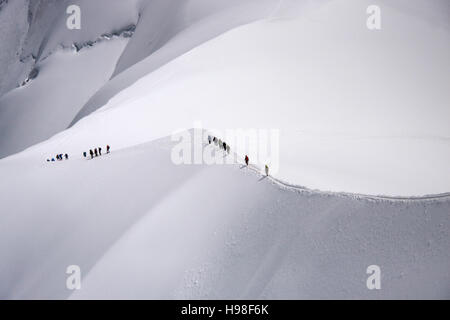 Bergsteiger, Mont-Blanc-Massiv, Chamonix, Frankreich. Stockfoto
