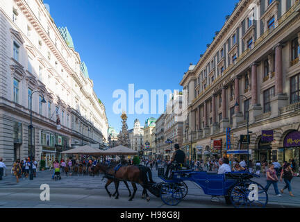 Wien, Wien: Fußgängerzone Graben mit Fiaker, 01., Wien, Österreich Stockfoto