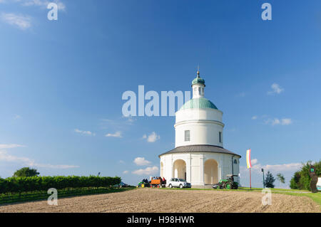 Angern ein der März: Kapelle Rochuskapelle und Weinberge in Mannersdorf, Weinviertel, Niederösterreich, Niederösterreich, Österreich Stockfoto