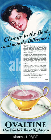 1955 britische Werbung für Ovomaltine Stockfoto