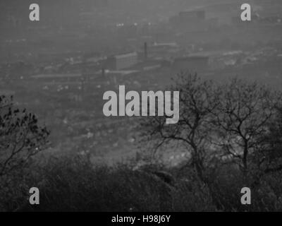 Blick über Belfast Black And White Landschaft Stockfoto