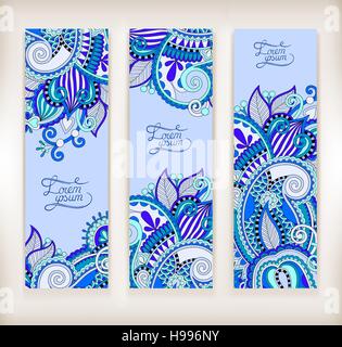 Satz von dekorative Blume Vorlage Banner, Karte, Web-Design mit Stock Vektor
