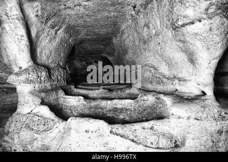 Trabacche Katakombe in Sizilien. Stockfoto