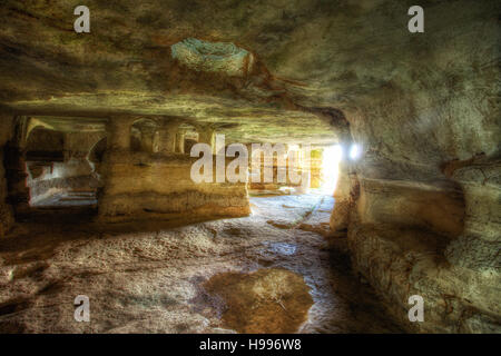 Trabacche Katakombe in Sizilien. Stockfoto