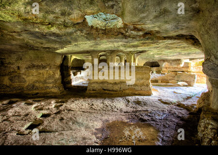 Trabacche Katakombe in Sizilien. Stockfoto