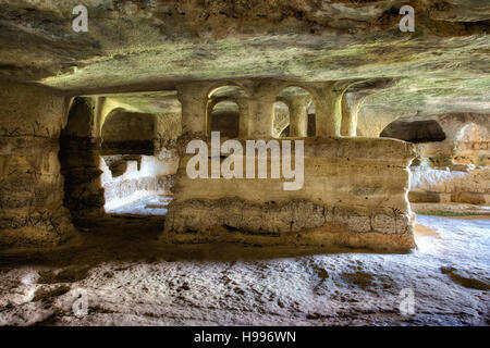 Trabacche Katakombe in Sizilien. Stockfoto