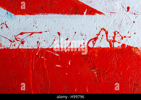 Hintergrund Kollektion - Flecken und Flecken der Farbe auf die bemalten Holzwand Stockfoto