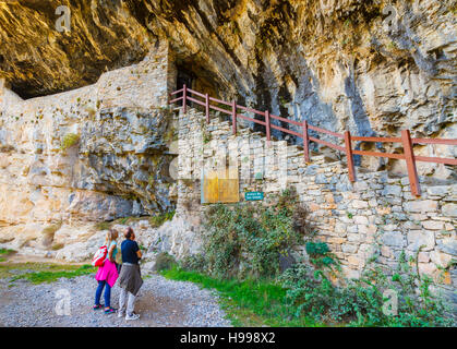 San Urbez Schrein. Añisclo Canyon. Ordesa Nationalpark. Pyrenäen, Huesca, Spanien, Europa Stockfoto