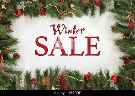 Winterschlussverkauf, festliche und saisonale Weihnachten Zeichen Stockfoto