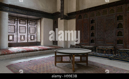 Eines der Zimmer der El Sehemy Haus, eine alte osmanische Ära in Kairo, ursprünglich erbaut im Jahre 1648 Stockfoto