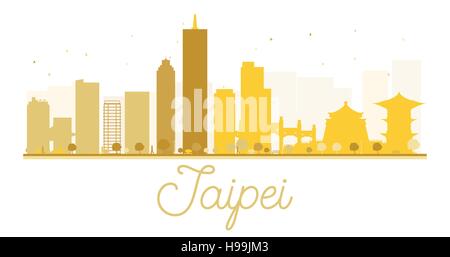 Taipei City Skyline goldene Silhouette. Vektor-Illustration. Einfache flache Konzept für Tourismus Präsentation, Banner, Plakat oder Website. Stock Vektor