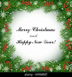 Weihnachten und Neujahr Grußkarte Stock Vektor