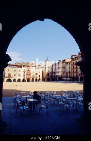 Plaza De La Vila. Vic, Barcelona Provinz, Katalonien, Spanien. Stockfoto