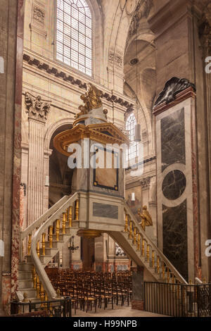 Die Kirche Saint Sulpice in Paris, Frankreich. Stockfoto