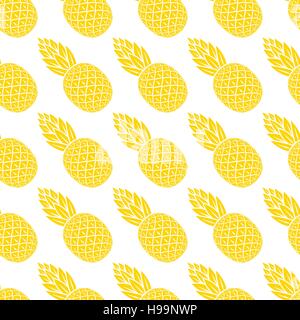 Ananas nahtlose Muster mit diagonalen Streifen - Vektor-Illustration. EPS 8 Stock Vektor