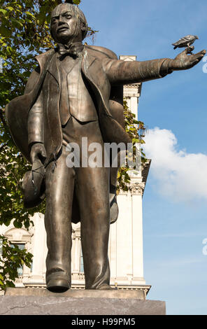 Statue von David Lloyd George (1863-1945) in Parliament Square, London, UK Stockfoto