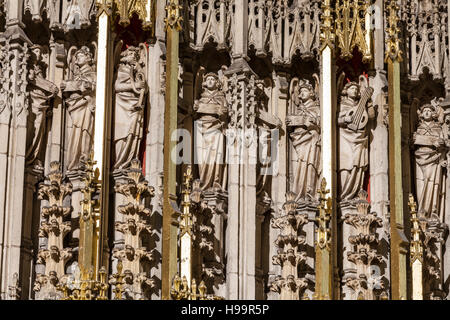 Detail des Bildschirms Chor in der Kathedrale von York Minster. Eines der schönsten Beispiele gotischer Architektur in Europa. Stockfoto