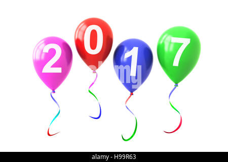 Bunte Luftballons Jahr 2017 Stockfoto