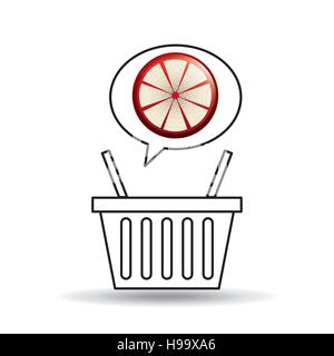 Korb-Markt Grapefruit Icon Design Vektor Illustration Eps 10 Stock Vektor