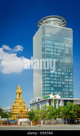 Canadia Bank Tower-moderne Architektur-Gebäude Wolkenkratzer im Zentrum Phnom Penh Stadt Kambodscha Stockfoto