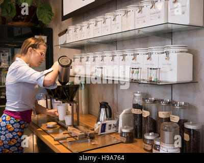 Wave Street Cafe in Monterey, Kalifornien. Stockfoto